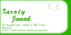 karoly janak business card